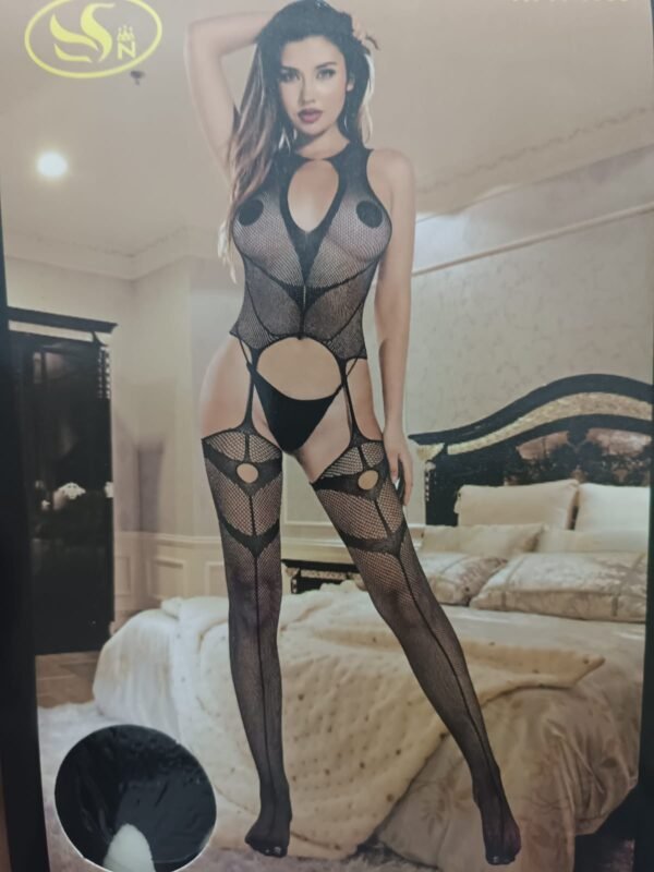 Hot Seamless Fishnet Bodysuit Dress For Night Wear and Parties Full Black Body Stocking for Girls and Women.